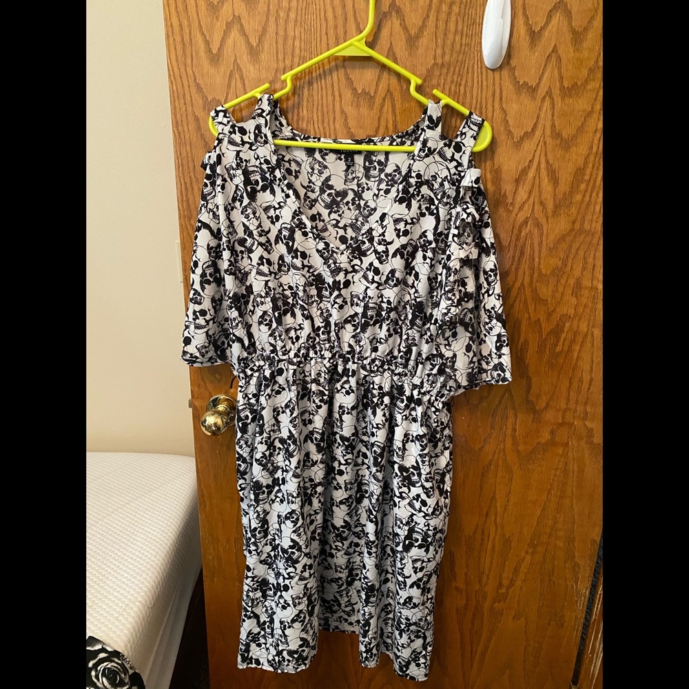 Skull Patterned Skater Dress